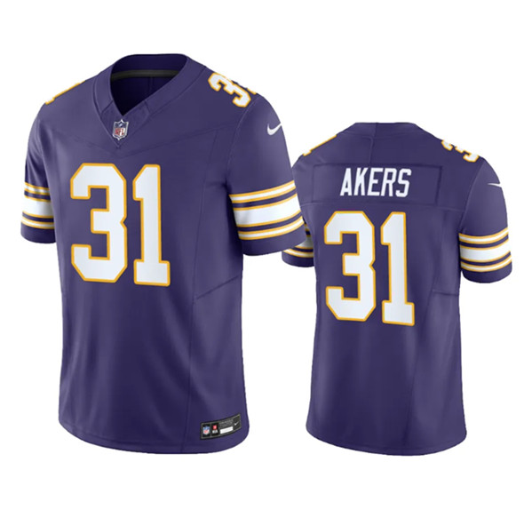 Men's Minnesota Vikings #31 Cam Akers Purple 2023 F.U.S.E. Vapor Throwback Limited Stitched Jersey