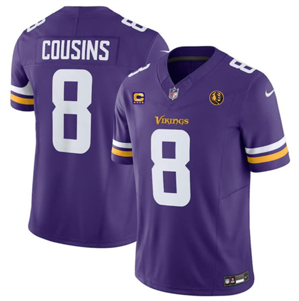 Men's Minnesota Vikings #8 Kirk Cousins Purple 2023 F.U.S.E. With 4-star C Patch And John Madden Patch Vapor Limited Football Stitched Jersey