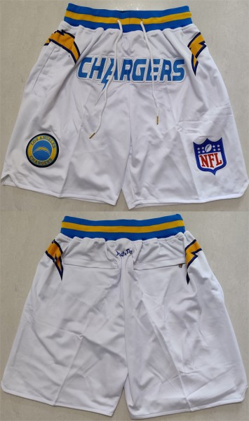 Men's Los Angeles Chargers White Shorts (Run Small)