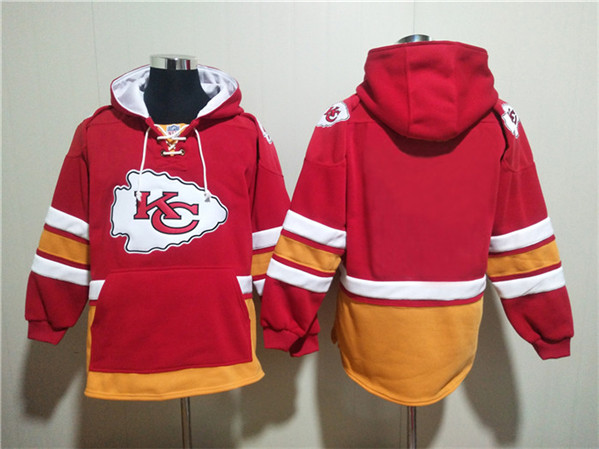 Men's Kansas City Chiefs Blank Red Lace-Up Pullover Hoodie