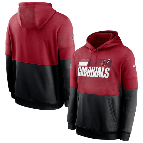 Arizona Cardinals Red/Black Sideline Impact Lockup Performance Pullover NFL Hoodie