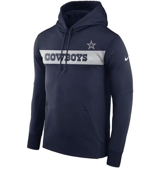 Men's Dallas Cowboys Navy Performance Pullover Hoodie