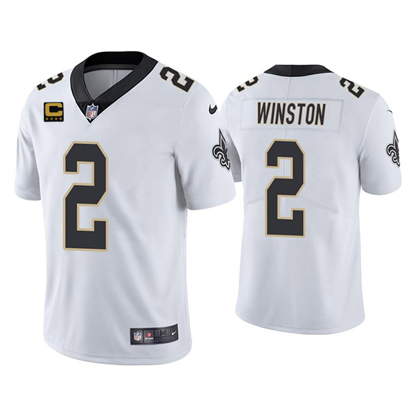 Men's New Orleans Saints 2022 #2 Jameis Winston White With 4-star C Patch Vapor Untouchable Limited Stitched NFL Jersey - Click Image to Close