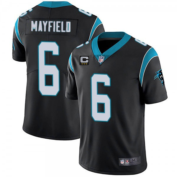 Men's Carolina Panthers 2022 #6 Baker Mayfield Black With 3-star C Patch Vapor Untouchable Limited Stitched Jersey