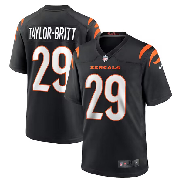 Men's Cincinnati Bengals #29 Cam Taylor-Britt Black Football Stitched Game Jersey