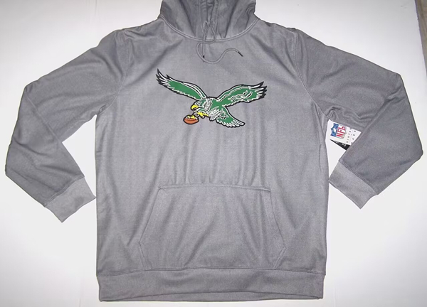 Men's Philadelphia Eagles Gray Throwback Pullover Hoodie