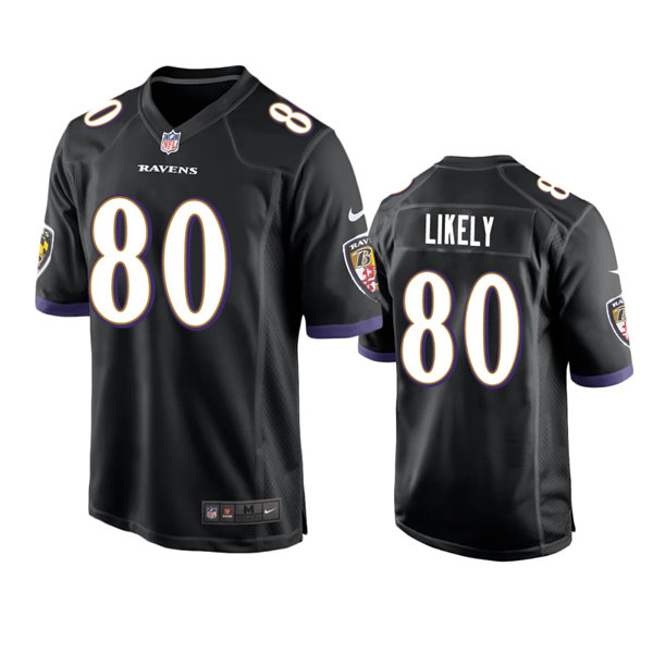 Men's Baltimore Ravens #80 Isaiah Likely Balck Game Jersey