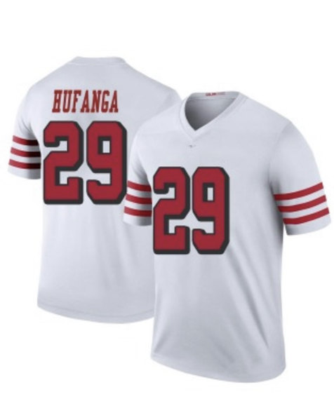 Men's San Francisco 49ers #29 Talanoa Hufanga White Stitched Football Jersey