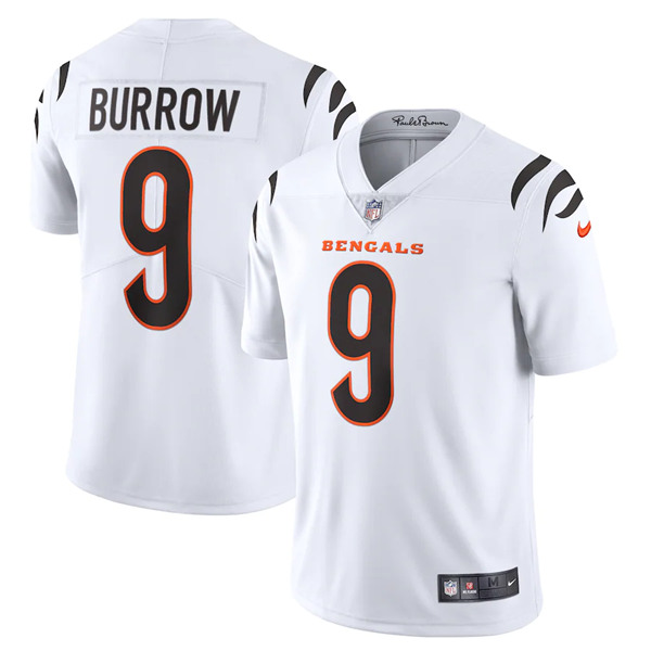 Men's Cincinnati Bengals #9 Joe Burrow 2021 White Vapor Limited Stitched NFL Jersey