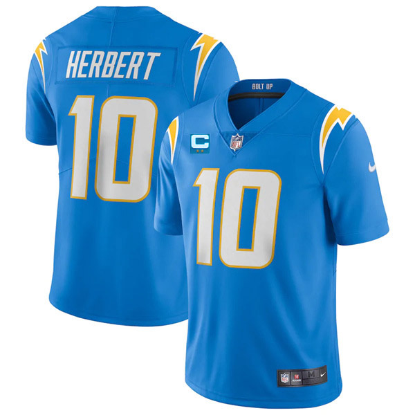 Men's Los Angeles Chargers 2022 #10 Justin Herbert Blue With 2-star C Patch Vapor Untouchable Limited Stitched Jersey