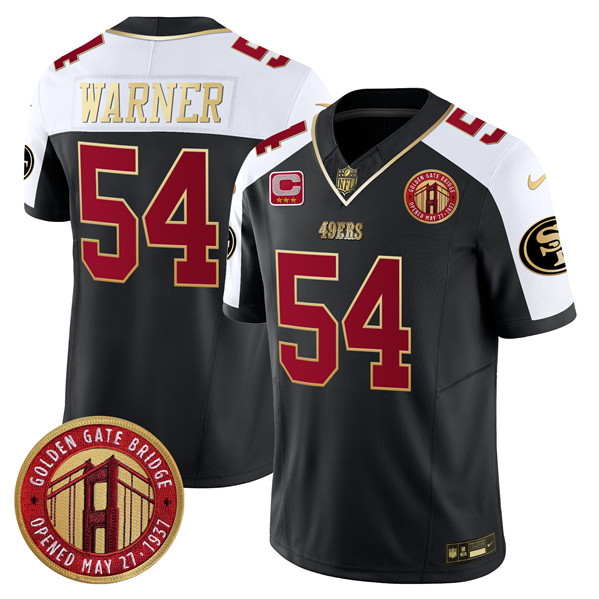 Men's San Francisco 49ers #54 Fred Warner Balck F.U.S.E. Golden Gate Bridge With 3-Star C Patch Alternate Vapor Limited Football Stitched Jersey