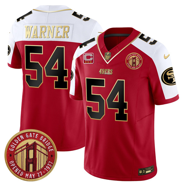 Men's San Francisco 49ers #54 Fred Warner Red F.U.S.E. Golden Gate Bridge With 3-Star C Patch Alternate Vapor Limited Football Stitched Jersey