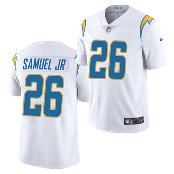 Men's Los Angeles Chargers #26 Asante Samuel Jr. White 2021 Vapor Untouchable Limited Stitched NFL Jersey