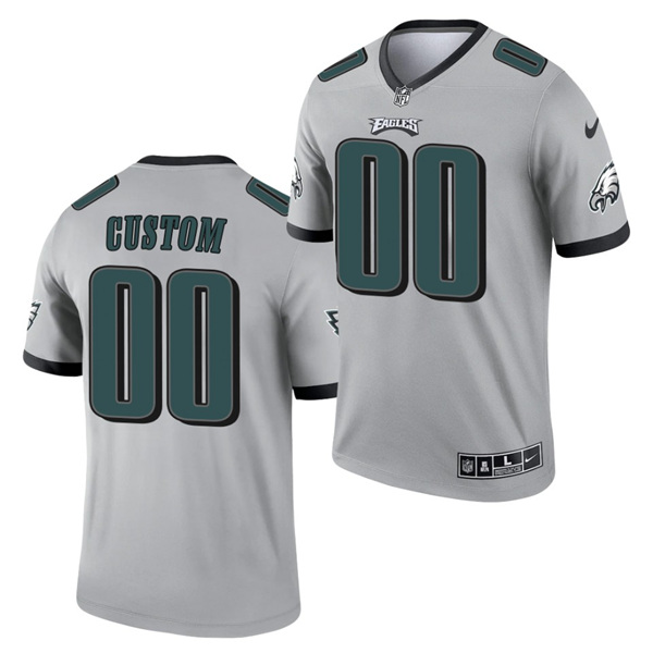 Men's Philadelphia Eagles ACTIVE PLAYER Custom Silver 2021 Inverted Legend Stitched Jersey