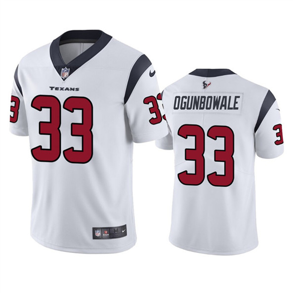 Men's Houston Texans #33 Dare Ogunbowale White Vapor Untouchable Limited Stitched Jersey - Click Image to Close