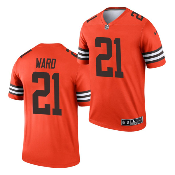 Men's Cleveland Browns #21 Denzel Ward Orange 2021 Inverted Legend Jersey