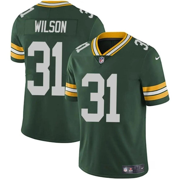 Men's Green Bay Packers #31 Emanuel Wilson Green Vapor Limited Football Stitched Jersey