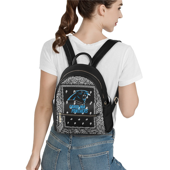 Carolina Panthers PU Leather Casual Backpack 001