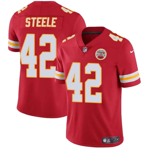 Men??s Kansas City Chiefs #42 Carson Steele Red Vapor Untouchable Limited Football Stitched Jersey