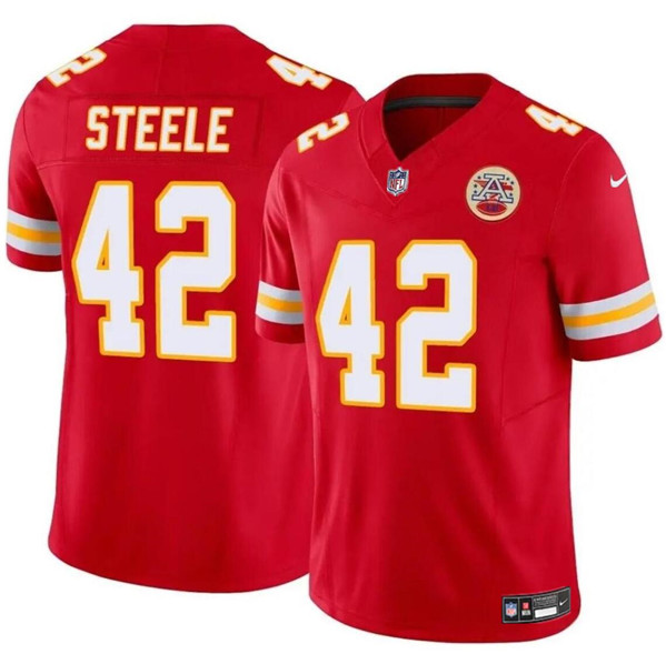 Men??s Kansas City Chiefs #42 Carson Steele Red F.U.S.E. Vapor Untouchable Limited Football Stitched Jersey