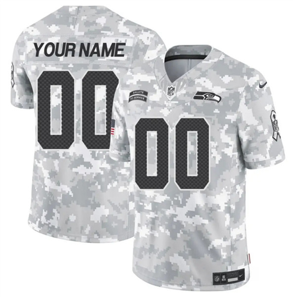 Men's Seattle Seahawks Active Player Custom Arctic Camo 2024 F.U.S.E. Salute to Service Limited Football Stitched Jersey