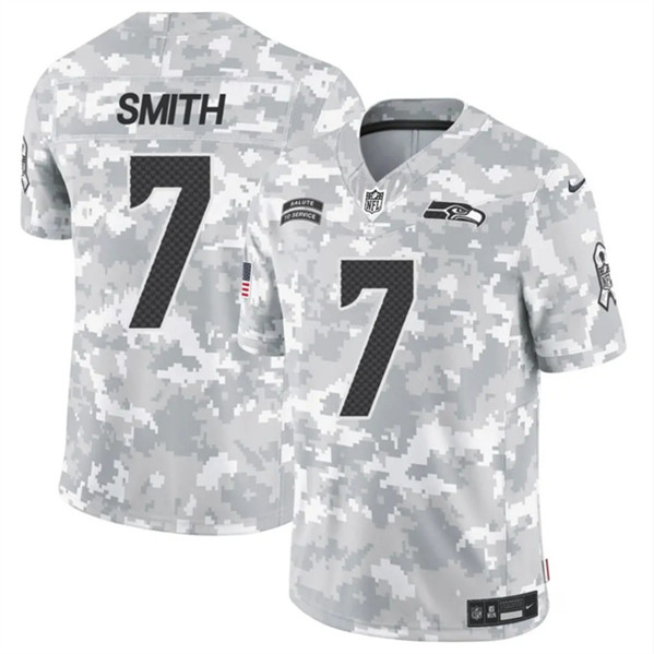 Men's Seattle Seahawks #7 Geno Smith Arctic Camo 2024 F.U.S.E. Salute to Service Limited Football Stitched Jersey