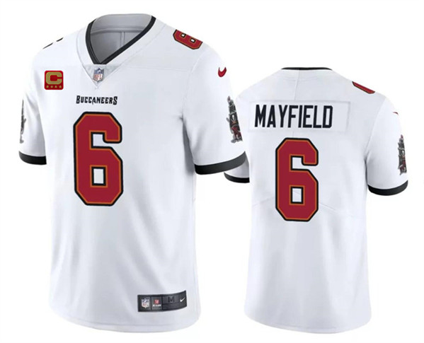 Men's Tampa Bay Buccaneers #6 Baker Mayfield White 2024 With 4-Star C Patch Vapor Limited Football Stitched Jersey