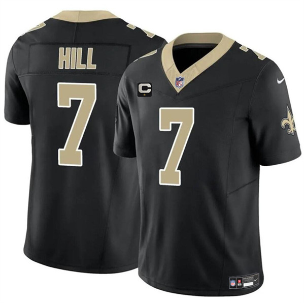 Men's New Orleans Saints #7 Taysom Hill Black 2024 F.U.S.E. With 1-Star C Patch Vapor Limited Football Stitched Jersey