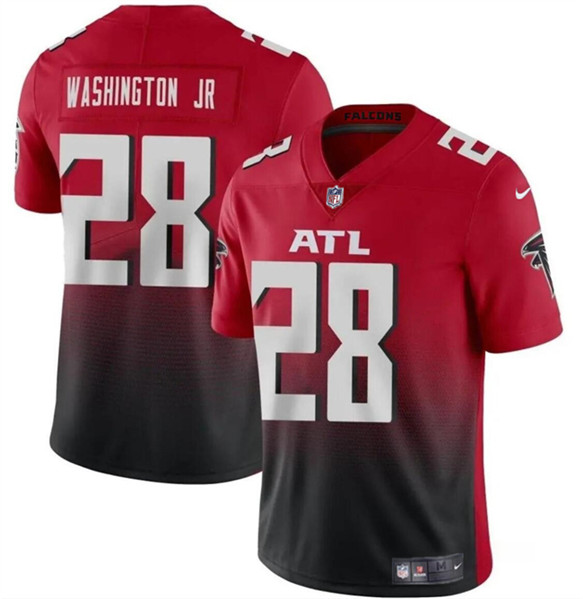 Men's Atlanta Falcons #28 Carlos Washington Jr Red/Black Vapor Untouchable Limited Football Stitched Jersey