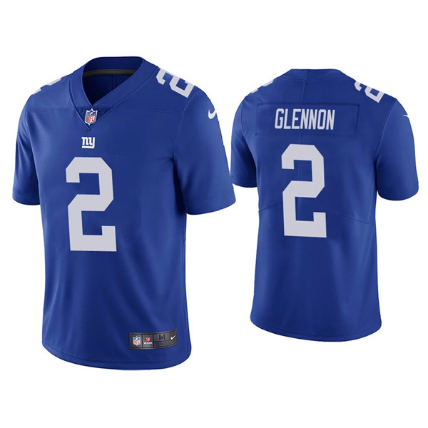 Men's New York Giants #2 Mike Glennon Blue Vapor Untouchable Limited Stitched Jersey - Click Image to Close