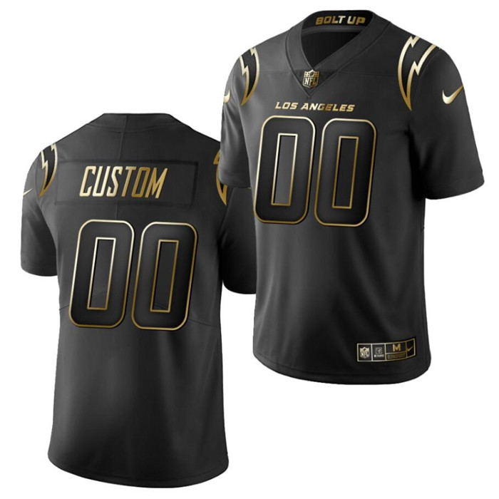 Men's Los Angeles Chargers ACTIVE PLAYER Golden/Black Custom Stitched Jersey