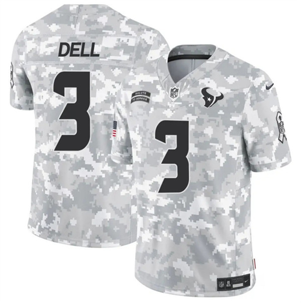 Men's Houston Texans #3 Tank Dell Arctic Camo 2024 F.U.S.E. Salute to Service Limited Football Stitched Jersey