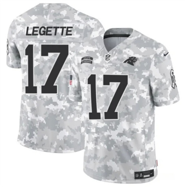 Men's Carolina Panthers #17 Xavier Legette Arctic Camo 2024 F.U.S.E. Salute to Service Limited Football Stitched Jersey