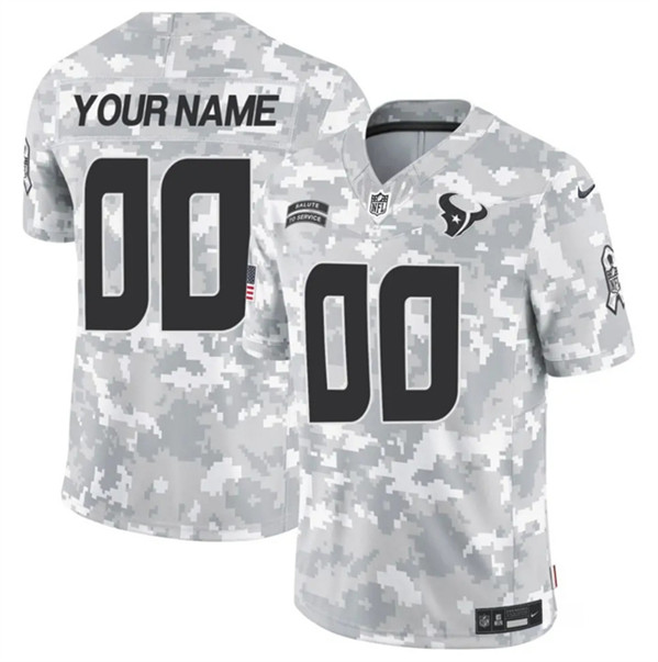 Men's Houston Texans Active Player Custom Arctic Camo 2024 F.U.S.E. Salute to Service Limited Football Stitched Jersey