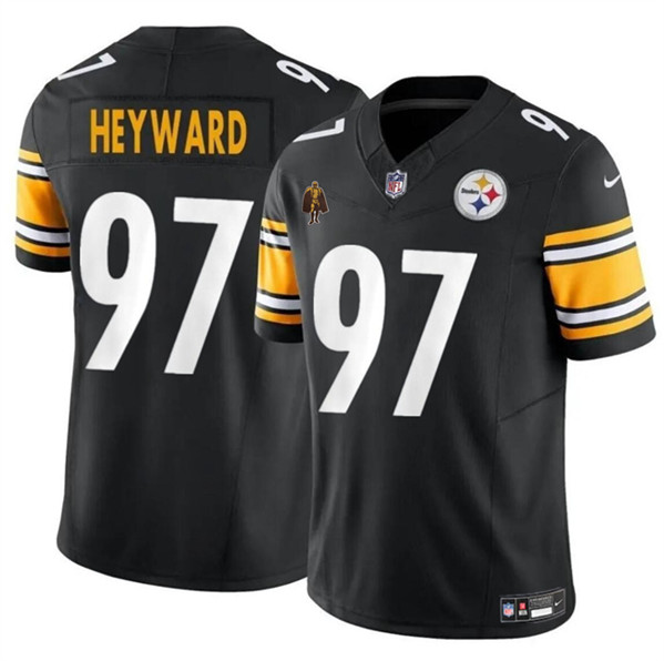 Men's Pittsburgh Steelers #97 Cameron Heyward Black 2024 F.U.S.E. With Walter Payton Patch Vapor Limited Football Stitched Jersey