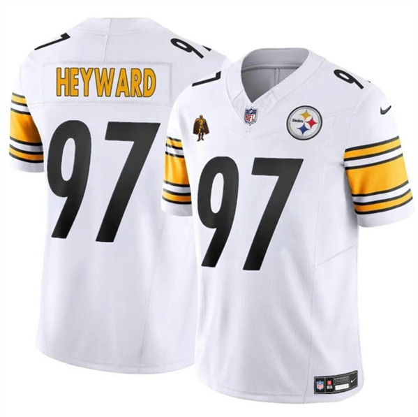 Men's Pittsburgh Steelers #97 Cameron Heyward White 2024 F.U.S.E. With Walter Payton Patch Vapor Limited Football Stitched Jersey