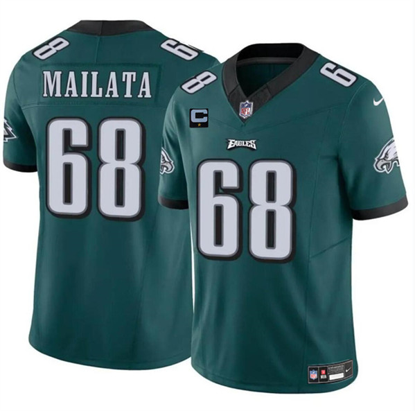 Men's Philadelphia Eagles #68 Jordan Mailata Green 2024 F.U.S.E With 1-Star C Patch Vapor Untouchable Limited Football Stitched Jersey