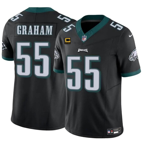 Men's Philadelphia Eagles #55 Brandon Graham Black 2024 F.U.S.E With 4-Star C Patch Vapor Untouchable Limited Football Stitched Jersey