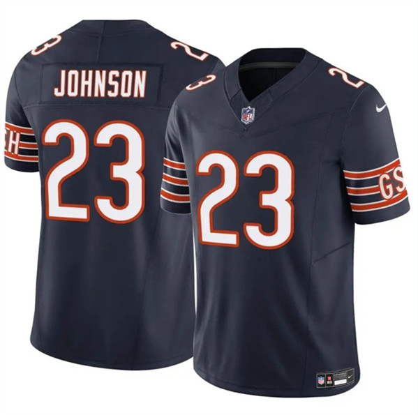 Men's Chicago Bears #23 Roschon Johnson Navy 2023 F.U.S.E. Vapor Football Stitched Jersey