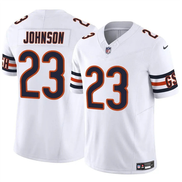 Men's Chicago Bears #23 Roschon Johnson White 2023 F.U.S.E. Vapor Football Stitched Jersey