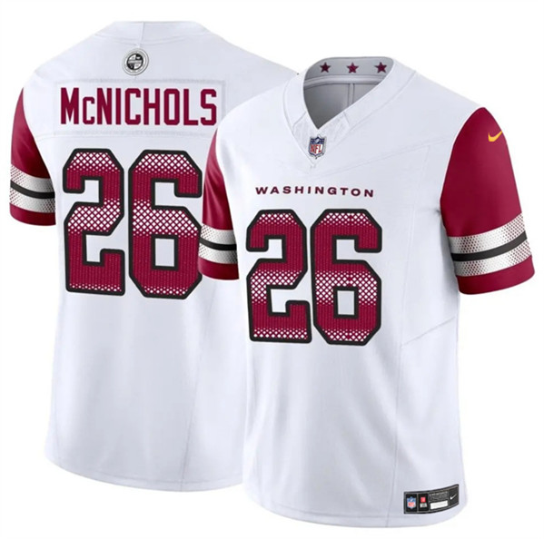 Men's Washington Commanders #26 Jeremy McNichols White 2024 F.U.S.E. Vapor Limited Football Stitched Jersey