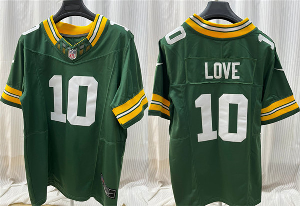 Men's Green Bay Packers #10 Jordan Love Green 2023 F.U.S.E. Limited Stitched Jersey