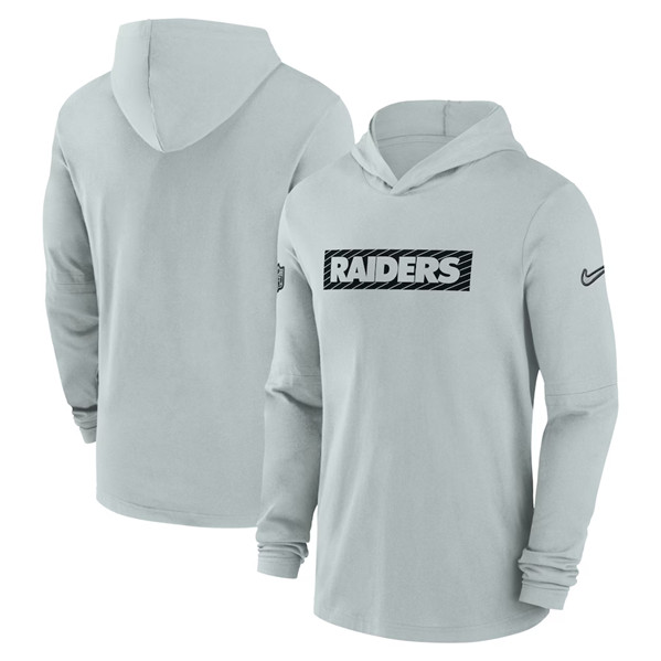 Men's Las Vegas Raiders Gray Sideline Performance Hoodie