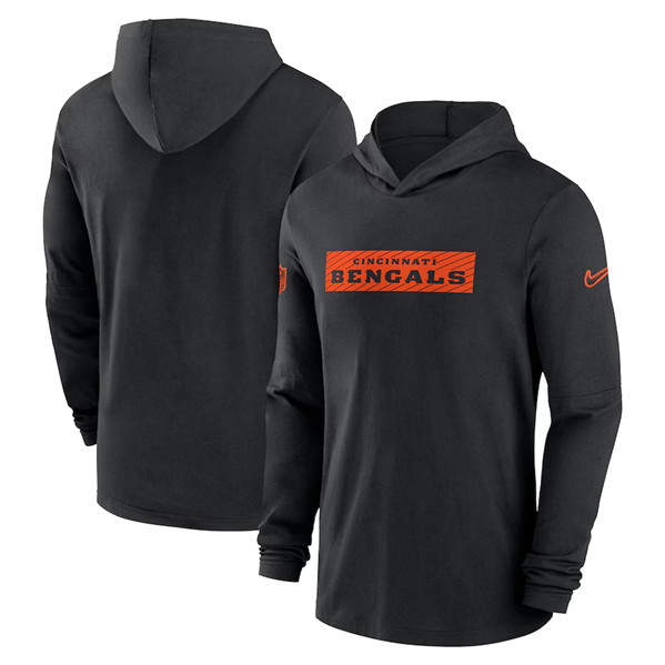 Men's Cincinnati Bengals Black Sideline Performance Hoodie