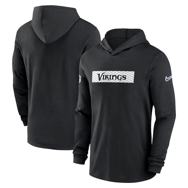 Men's Minnesota Vikings Black Sideline Performance Hoodie