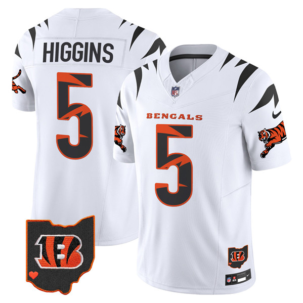 Men's Cincinnati Bengals #5 Tee Higgins White F.U.S.E. Special Vapor Untouchable Limited Football Stitched Jersey - Click Image to Close