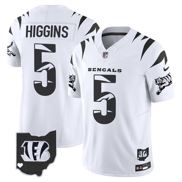 Men's Cincinnati Bengals #5 Tee Higgins White Limited F.U.S.E. Special Vapor Untouchable Limited Football Stitched Jersey