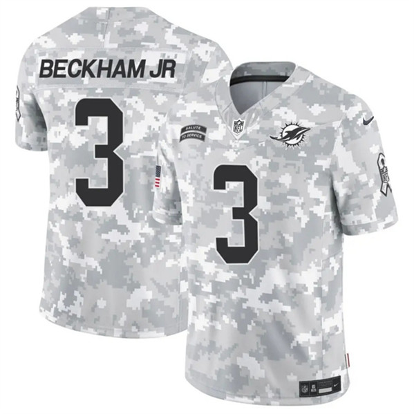 Men's Miami Dolphins #3 Odell Beckham Jr. Arctic Camo 2024 F.U.S.E. Salute to Service Limited Football Stitched Jersey