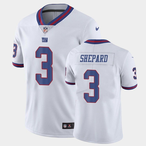 Men's New York Giants #3 Sterling Shepard White Stitched Baseball Jersey - Click Image to Close