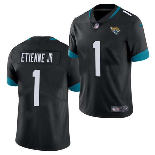 Men's Jacksonville Jaguars #1 Travis Etienne JR Black 2021 Vapor Untouchable Limited Stitched NFL Jersey